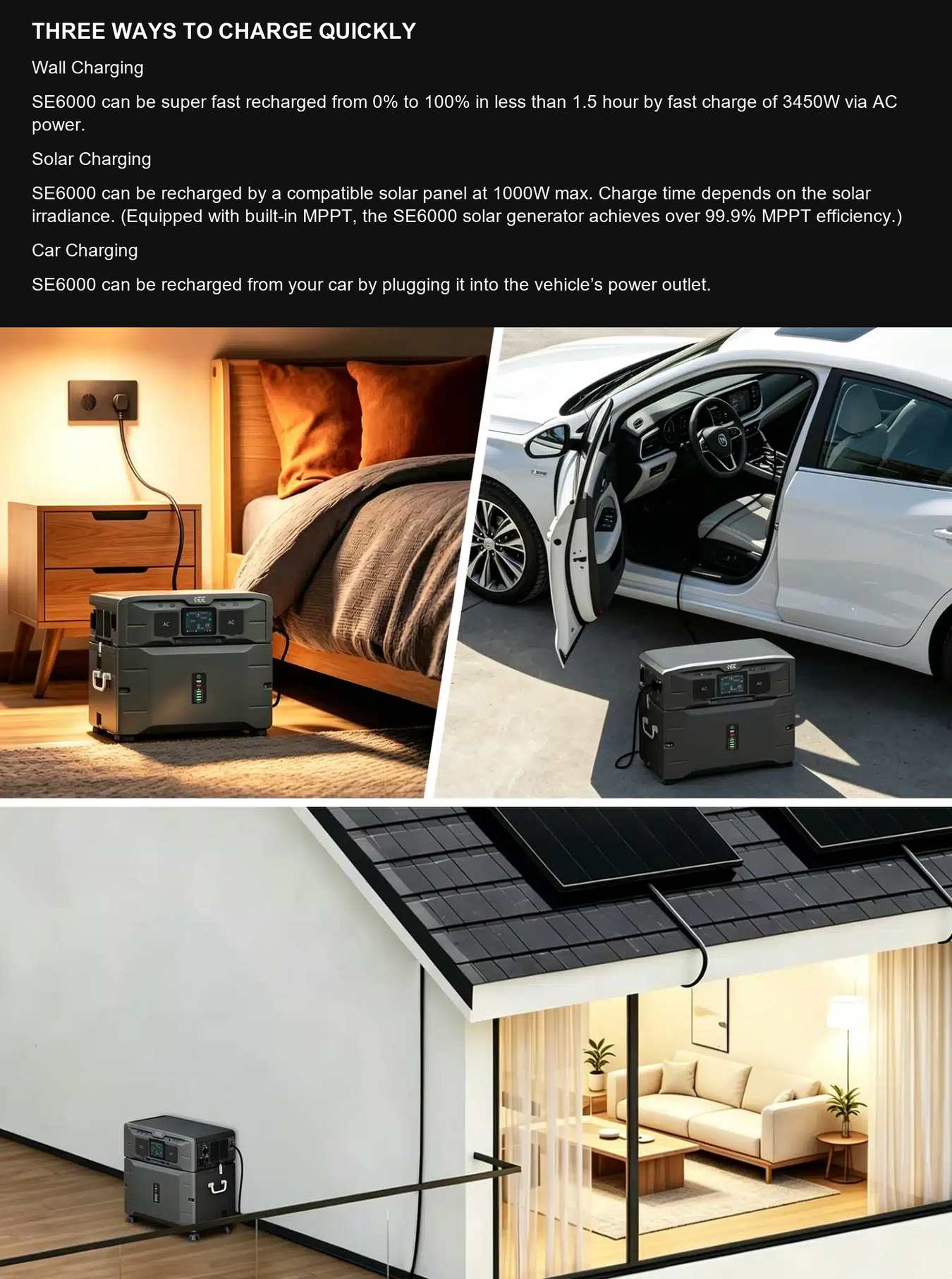 SE6000 THREE WAYS TO CHARGE QUICKLY