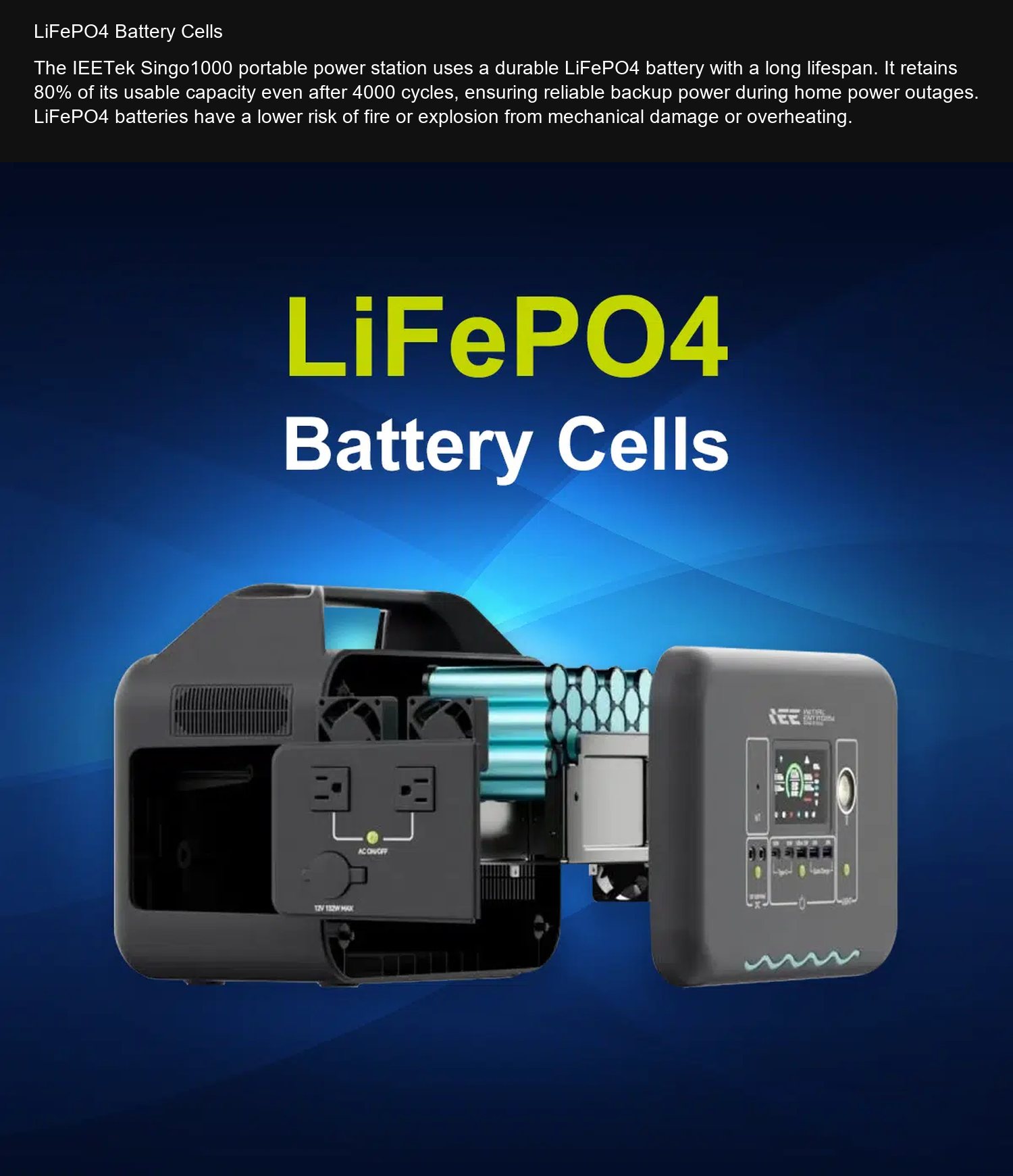 IEETek Singo1000 LiFePO4 Battery Cells