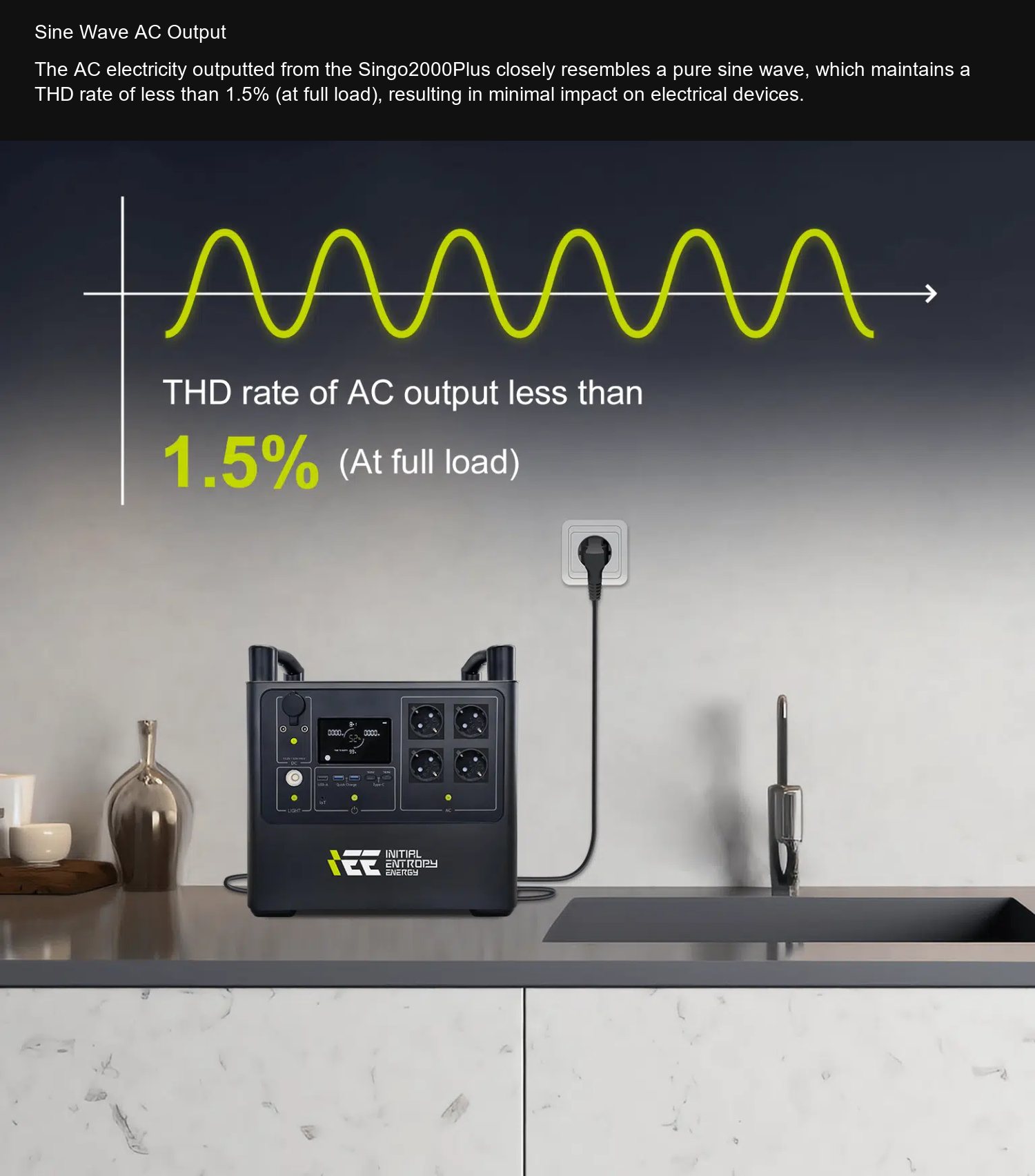 IEETek Singo2000Plus Sine Wave AC Output