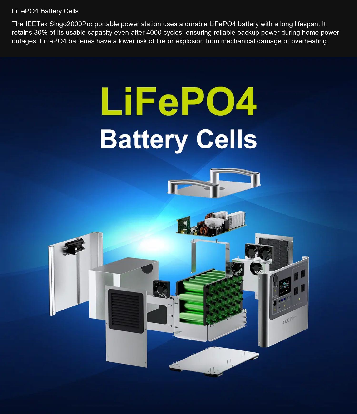 IEETek Singo2000Pro LiFePO4 Battery Cells