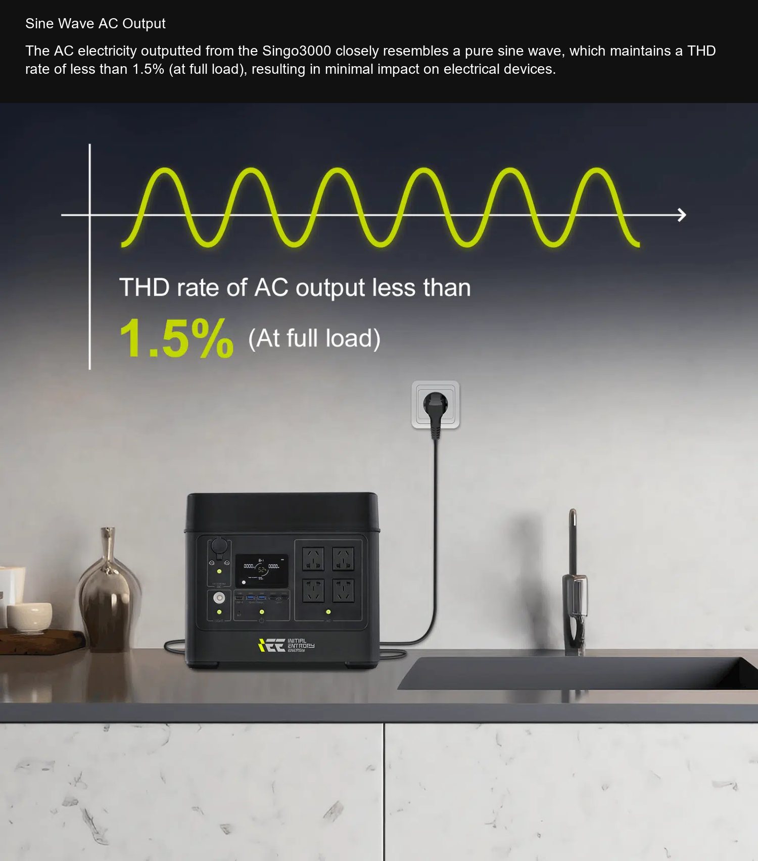 IEETek Singo3000 Sine Wave AC Output