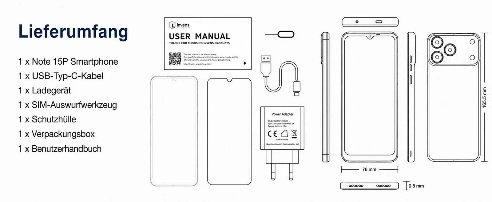 Invens Note 15P official product features 15