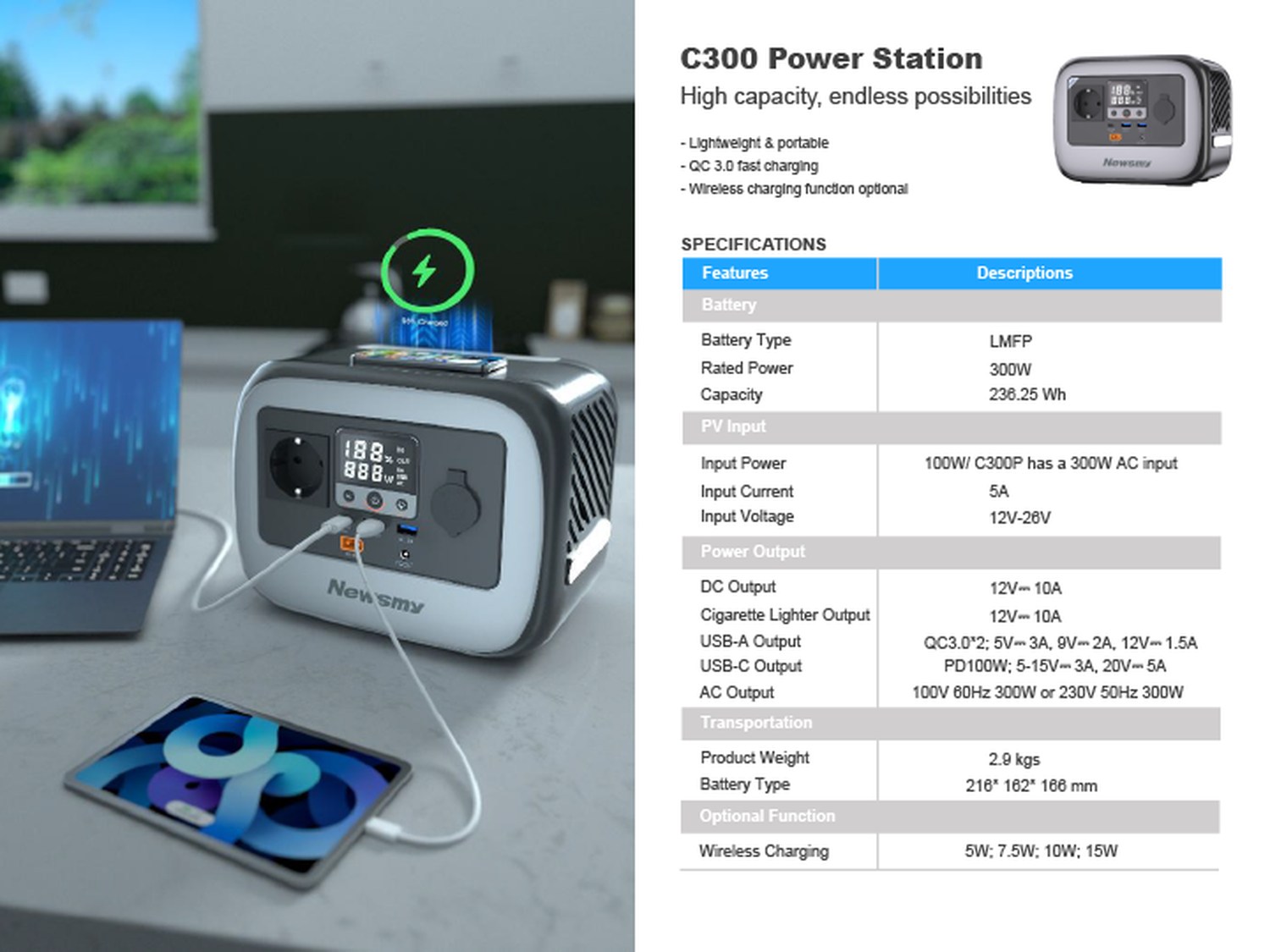 NEWSMY C300 product features and detail view 1