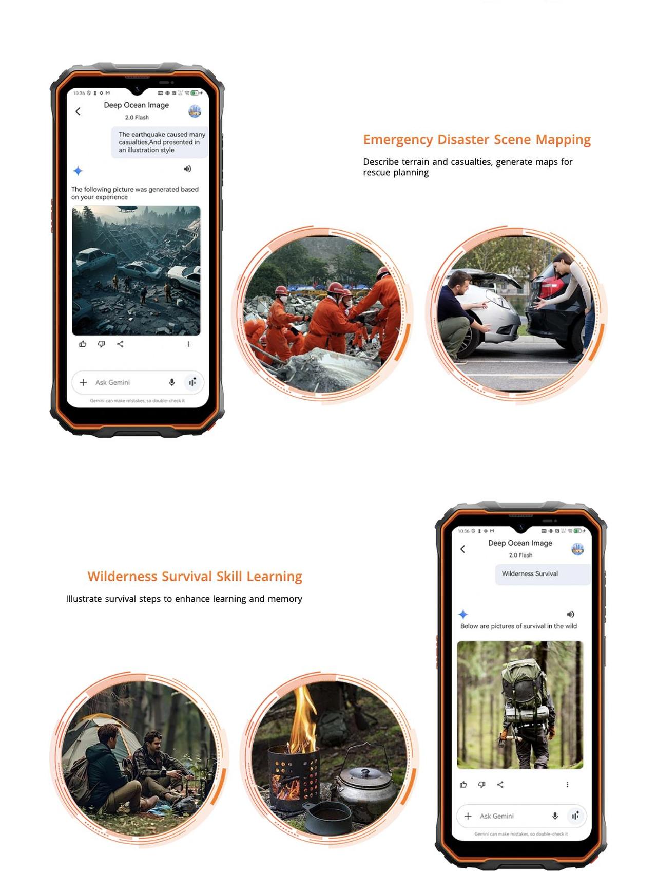 OSCAL MARINE 2 Emergency Disaster Scene Mapping
Describe terrain and casualties, generate maps for
rescue planning