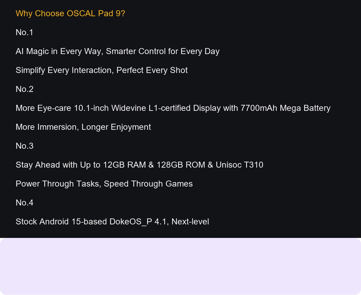OSCAL Pad 9 product details