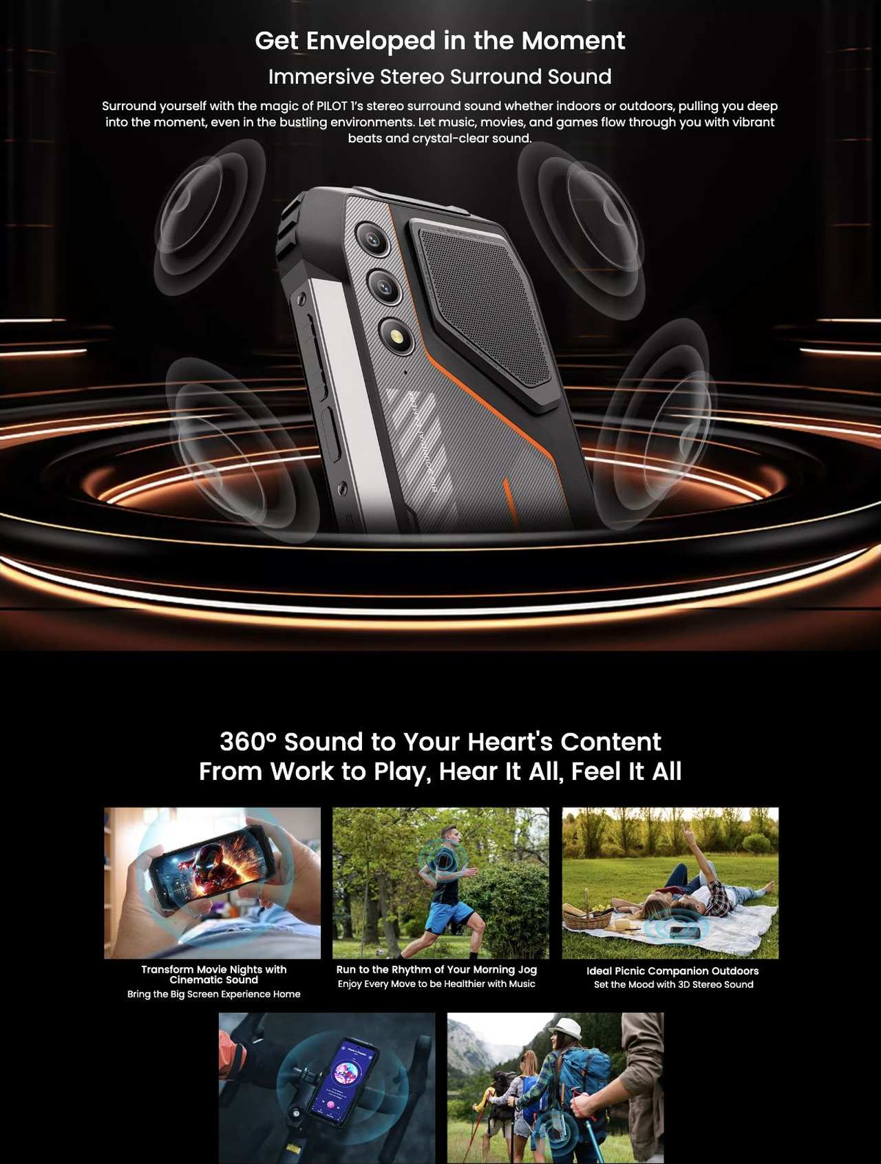 OSCAL PILOT 1 PILOT 1
World’s 1st Loudest 5W 138dB Speaker &
Super-bright Dual LED Torch Rugged Phone
Redefine High Sound Quality & Luminous Rugged
Lifestyle: Dual Comfort. Twofold Safety.
15000