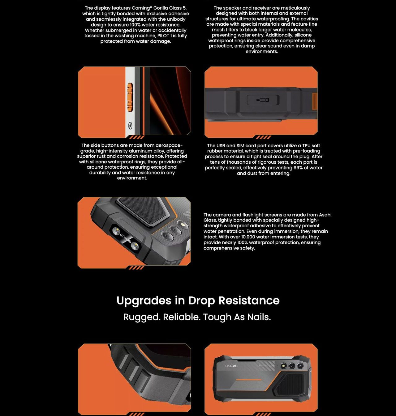 OSCAL PILOT 1 PILOT 1
World’s 1st Loudest 5W 138dB Speaker &
Super-bright Dual LED Torch Rugged Phone
Redefine High Sound Quality & Luminous Rugged
Lifestyle: Dual Comfort. Twofold Safety.
15000