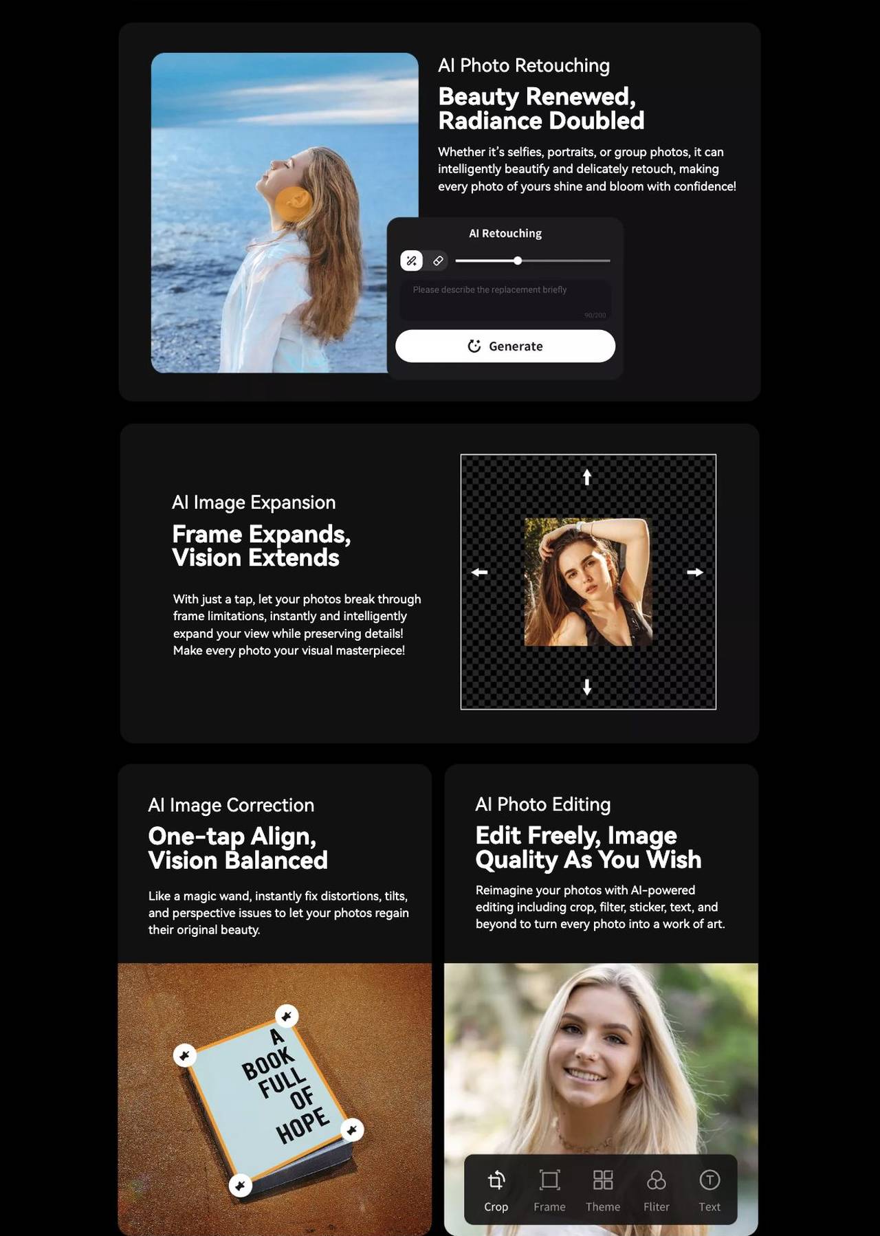AI Background Change
Farewell to
Monotony,
Stand out
Accurately identify the subject in your photos to allow you to freely replace it with any background you like, instantly giving