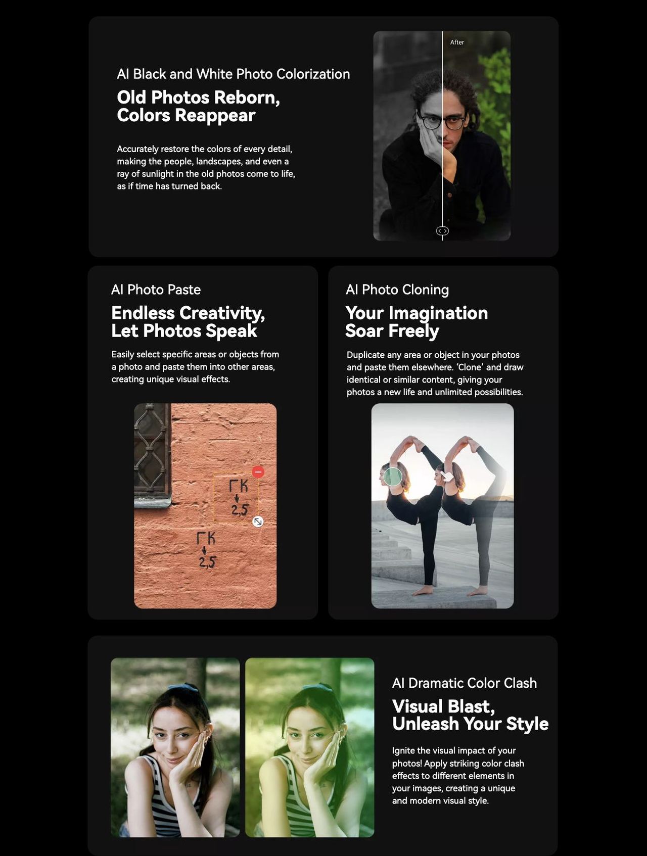 AI Background Change
Farewell to
Monotony,
Stand out
Accurately identify the subject in your photos to allow you to freely replace it with any background you like, instantly giving