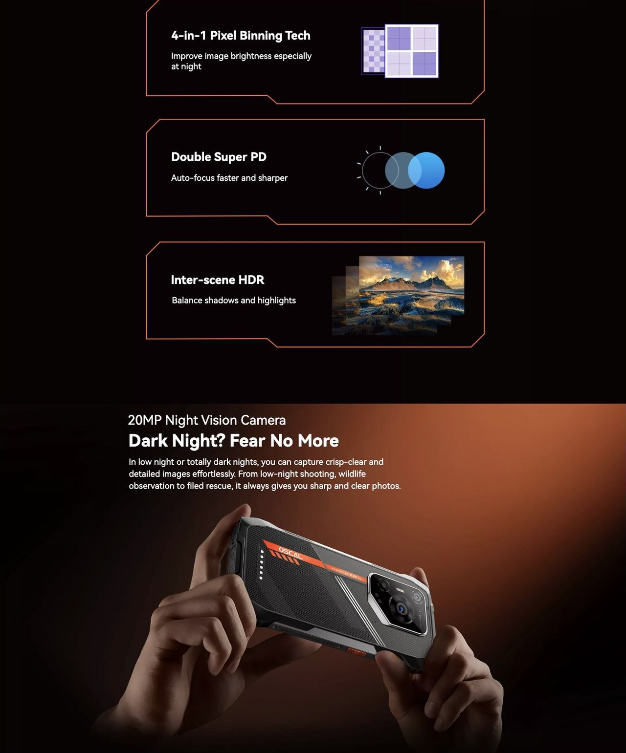 OSCAL PILOT 3 NO.3
All-round Play with Smart 120Hz 2.4K AI Display&
7500mAh Mega Battery Back in 33W Rapid Recharge
Power That Lasts, Scrolls That Flow
6.78-inch 2.4K Immersive Display
Crystal-c