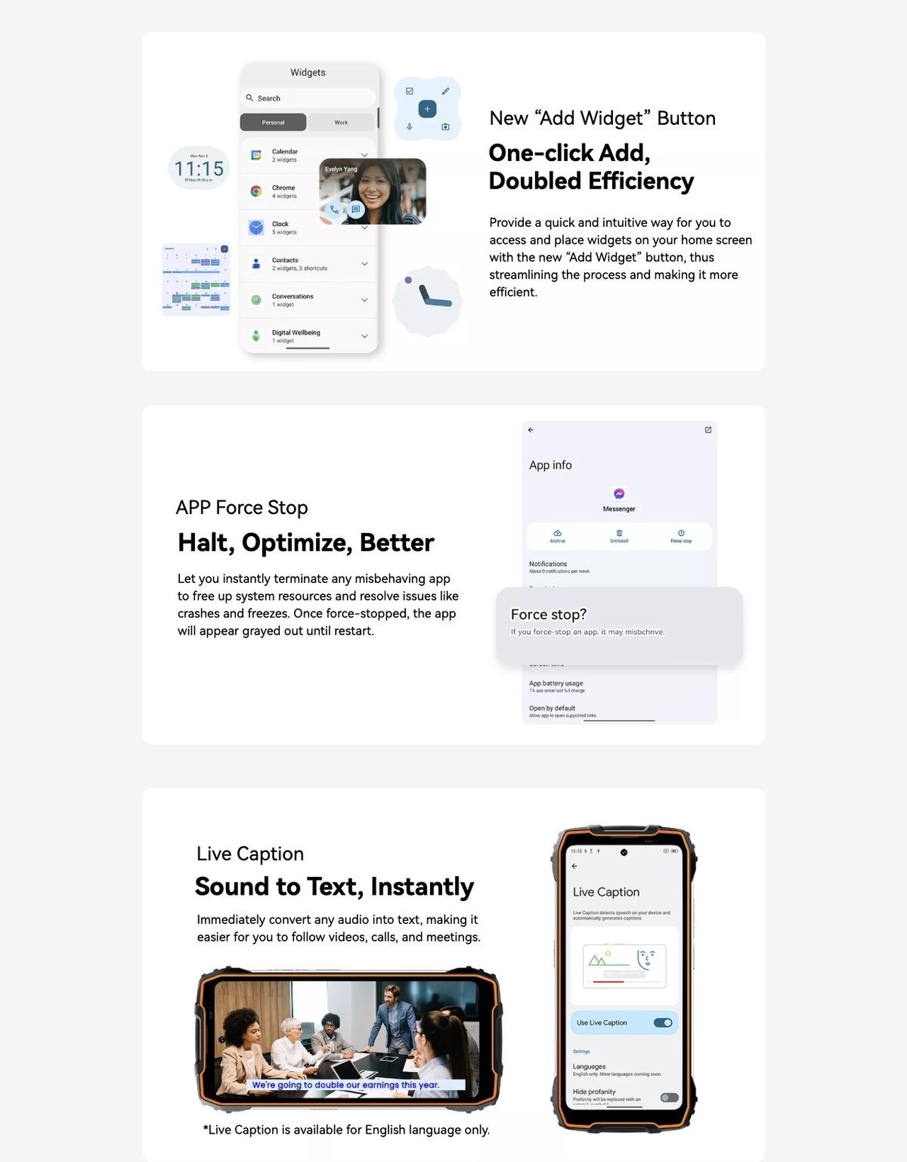 OSCAL PILOT 3 NO.6
Upgraded Android 15-based DokeOS 4.1, Every Interaction
Smoother Than Ever
Customized for You, Smarter Like Never Before
Personalization↑ Convenience↑ Fluency↑ Privacy↑
Large