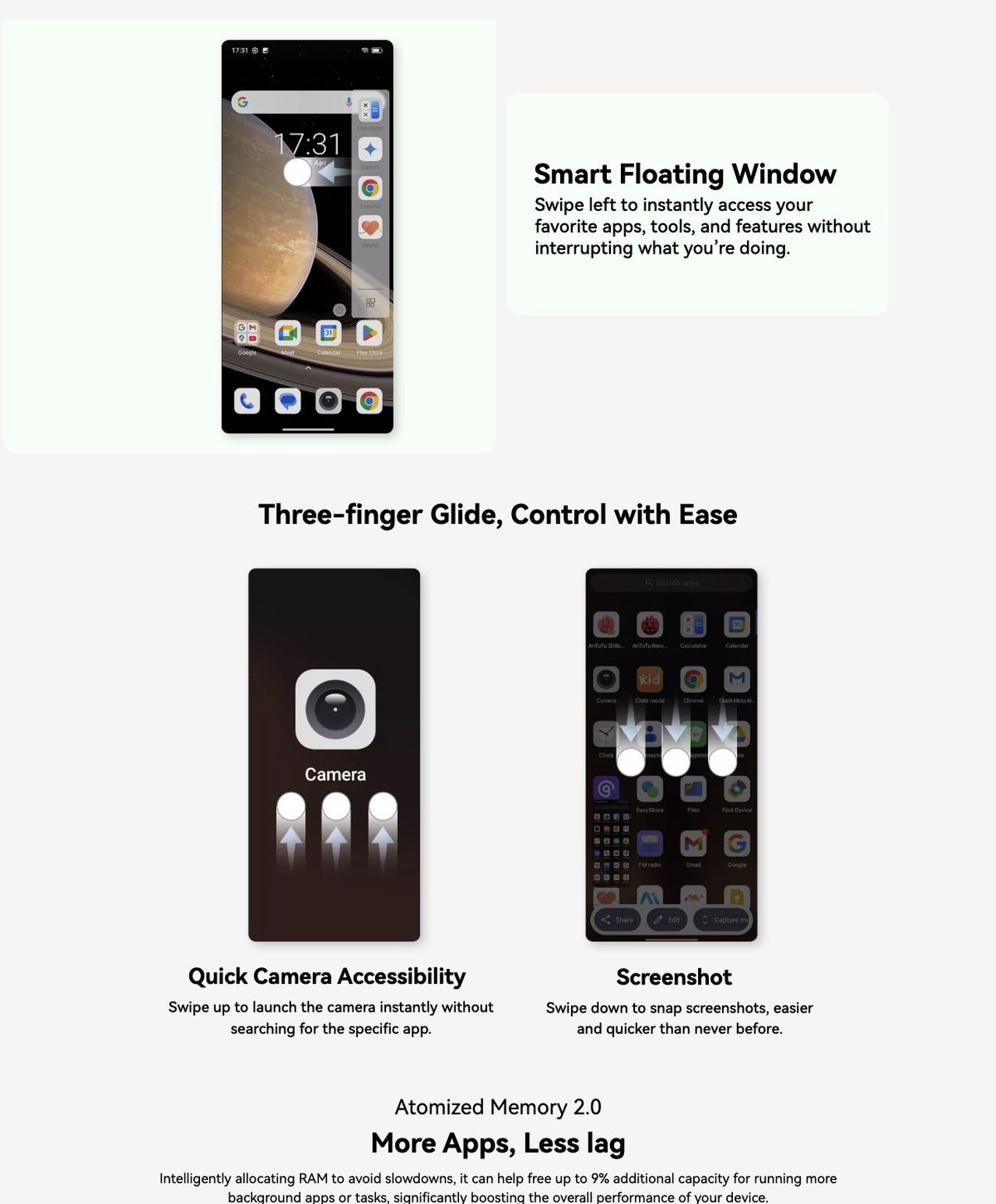 OSCAL PILOT 3 NO.6
Upgraded Android 15-based DokeOS 4.1, Every Interaction
Smoother Than Ever
Customized for You, Smarter Like Never Before
Personalization↑ Convenience↑ Fluency↑ Privacy↑
Large