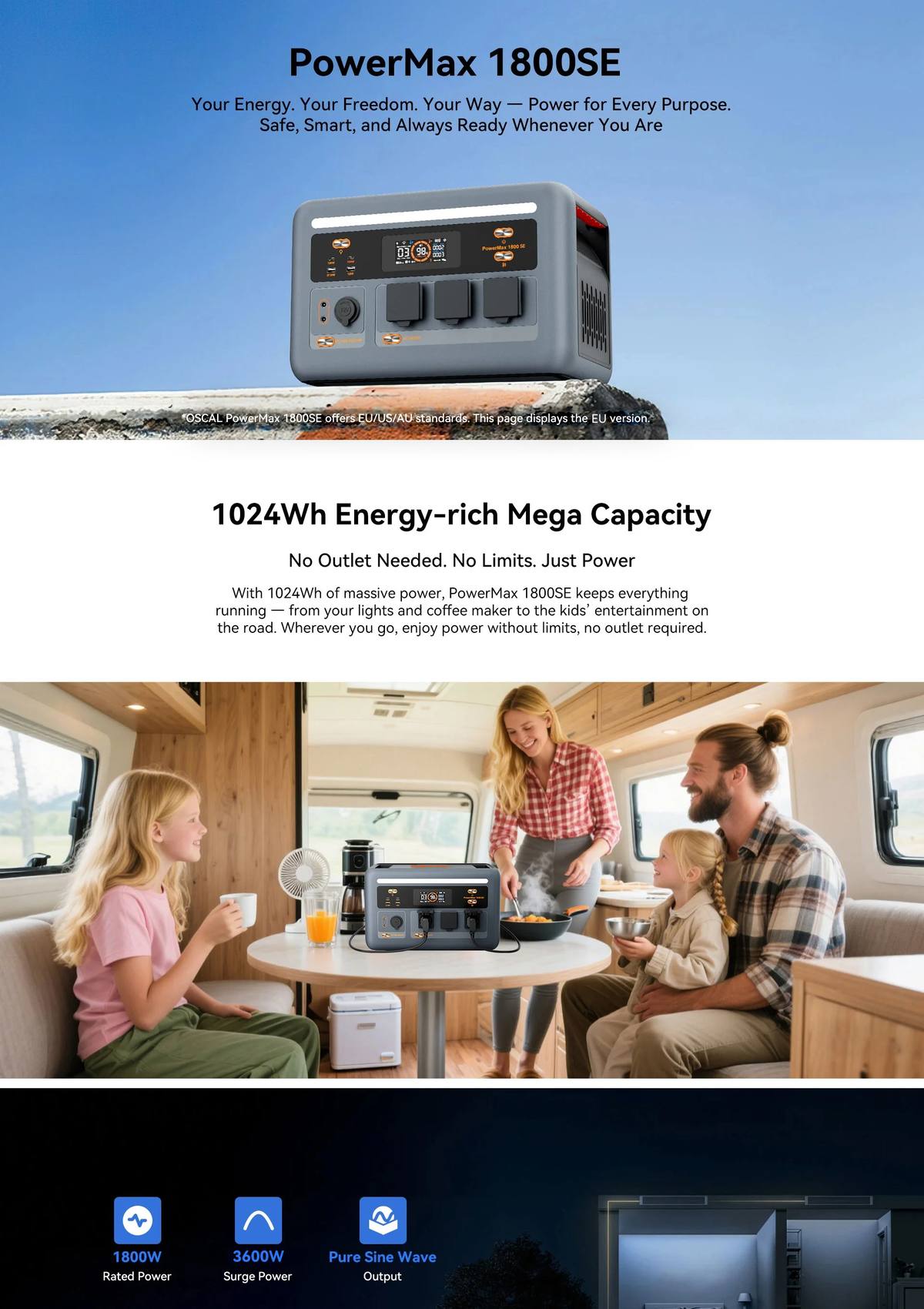 OSCAL PowerMax 1800 SE product details