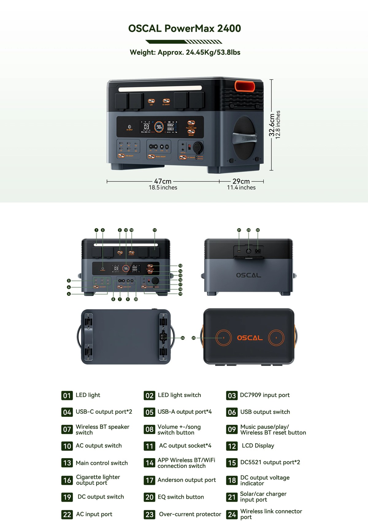 OSCAL PowerMax 2400 product details