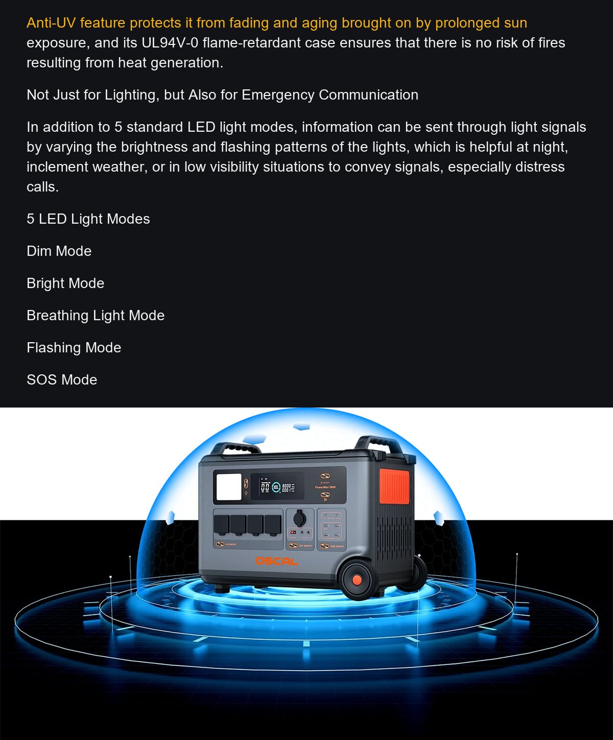 OSCAL PowerMax 3600 product details