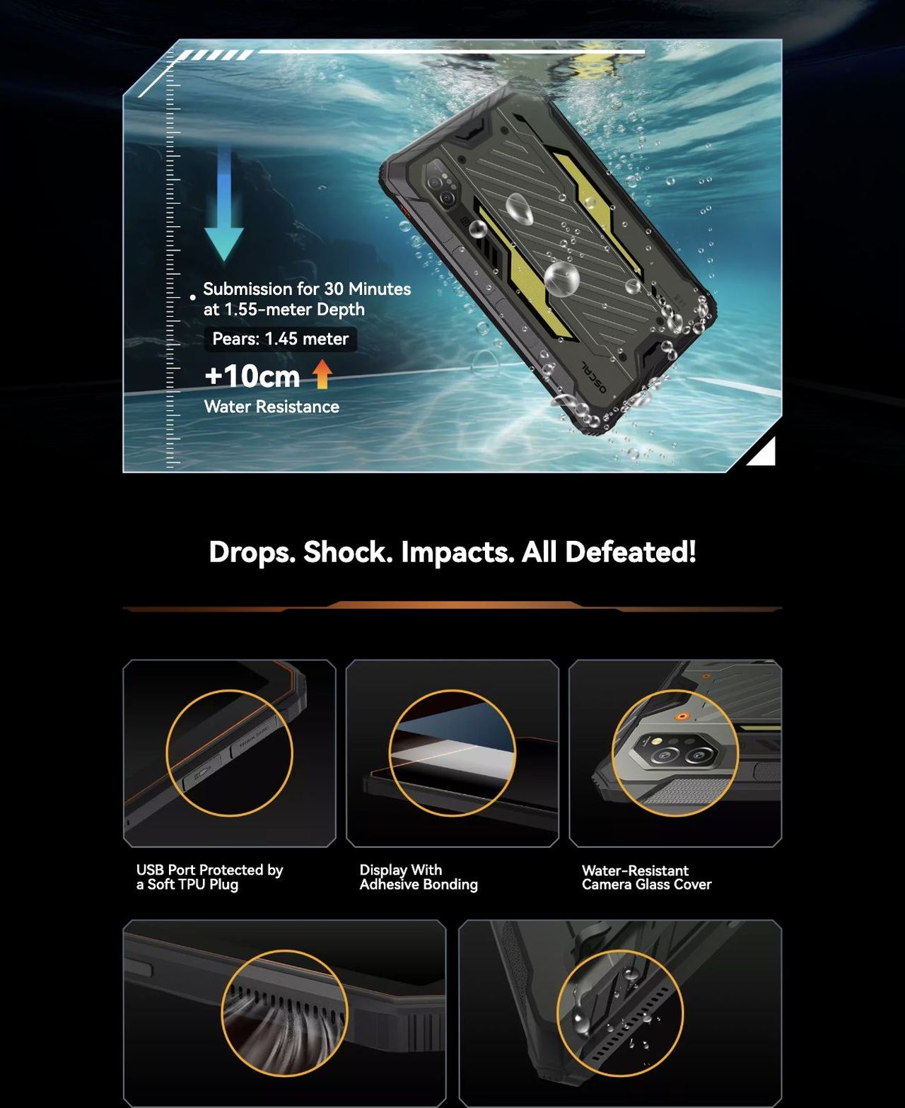 OSCAL Spider 10 Industry's Drop-Proof Benchmark
MIL-STD-810H Certified
Drop It. Beat It. Nothing Breaks
SPIDER 10 laughs off drops, shocks, and hard knocks. From brutal worksites to unforgiving te