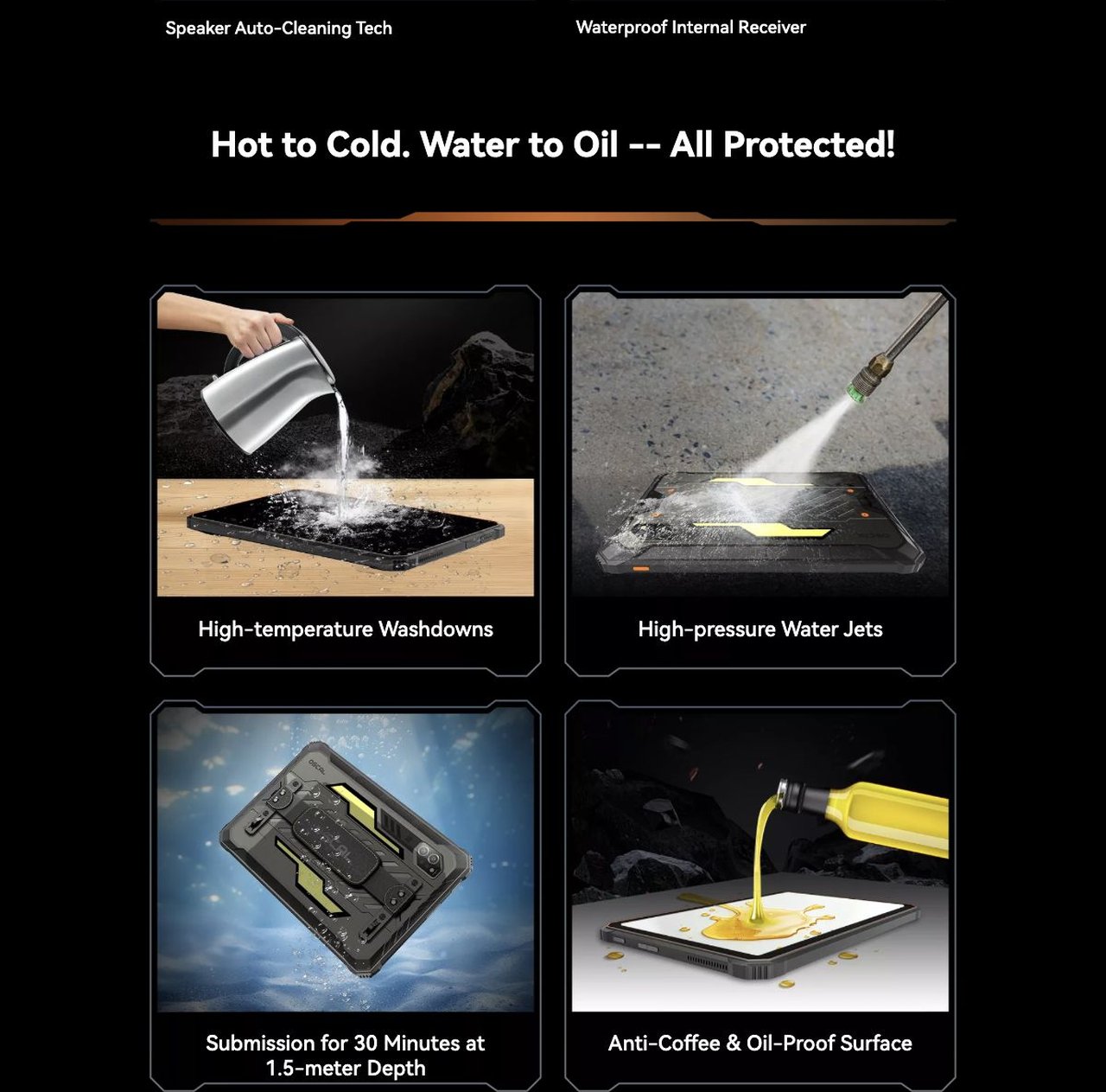 Industry's Drop-Proof Benchmark
MIL-STD-810H Certified
Drop It. Beat It. Nothing Breaks
SPIDER 10 laughs off drops, shocks, and hard knocks. From brutal worksites to unforgiving te