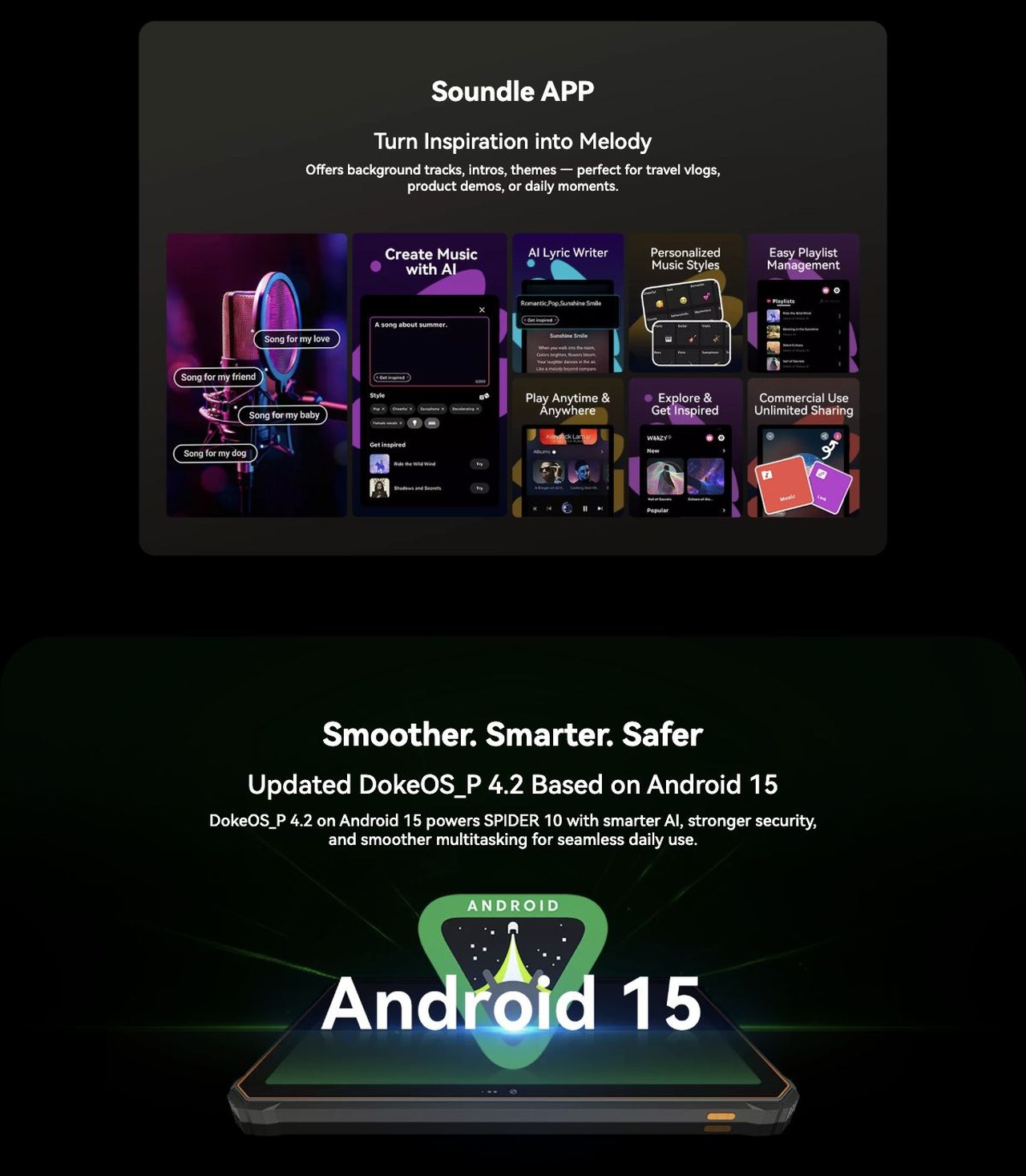 Move Faster. Stay Safer. Think Smarter
With the upgraded DokeOS_P 4.2 based on Android 15, SPIDER 10 offers smarter, safer, and more efficient performance — designed to keep profes