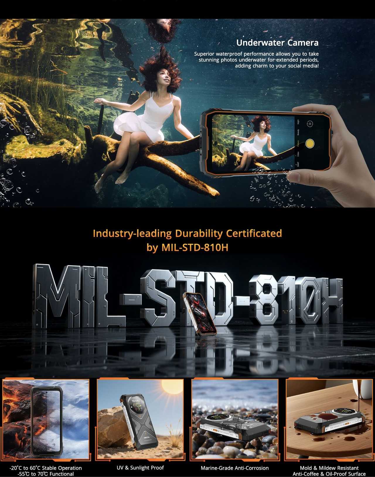 Underwater Camera
Superior waterproof performance allows you to take stunning photos underwater for extended periods, adding charm to your social media!