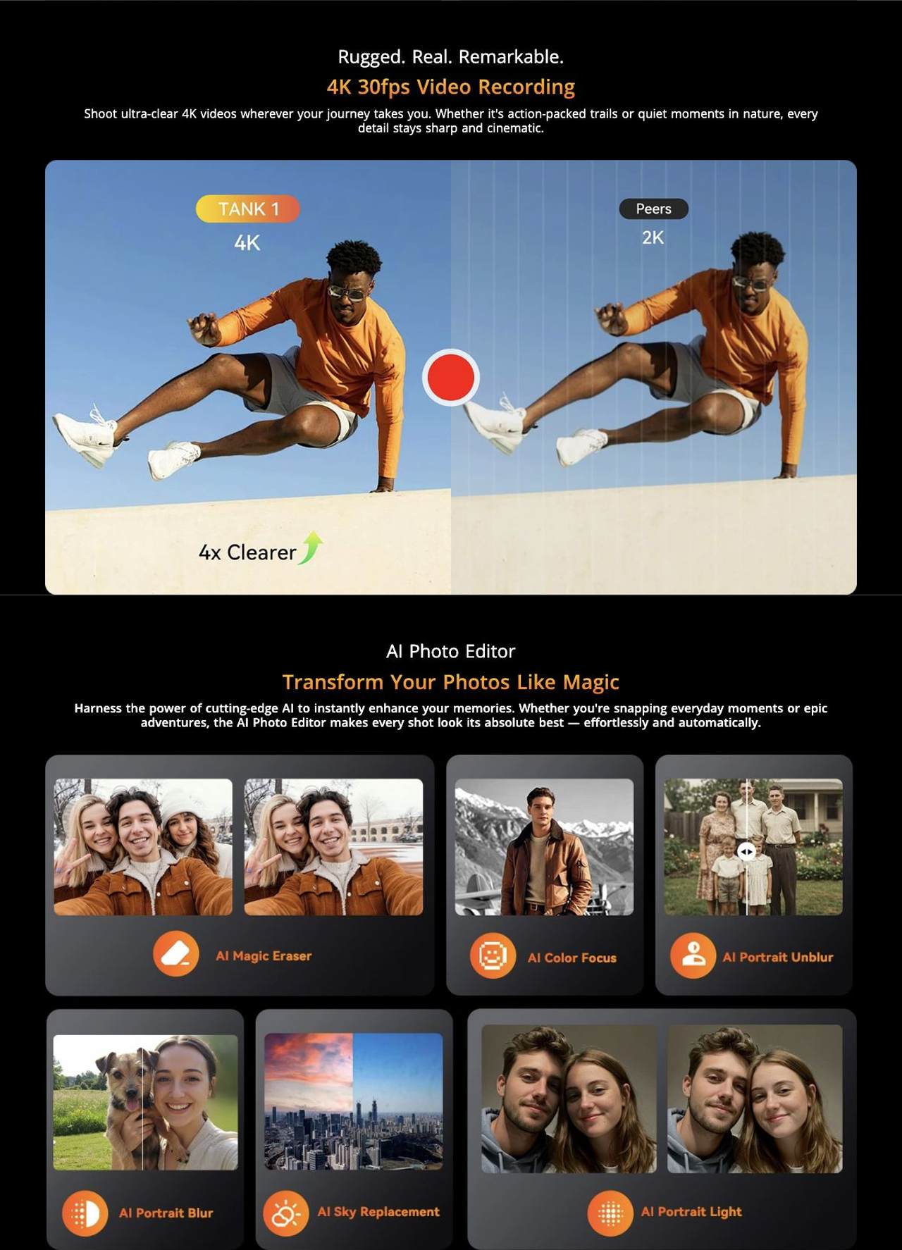 Effortless Pro-Level Shots with Intelligent System Tuning
Fine-tuned by OSCAL's expert imaging team, the intelligent camera system automatically optimizes every setting—exposure,
