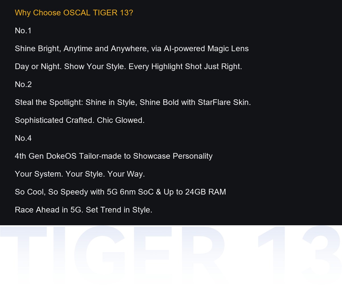 OSCAL TIGER 13 product details