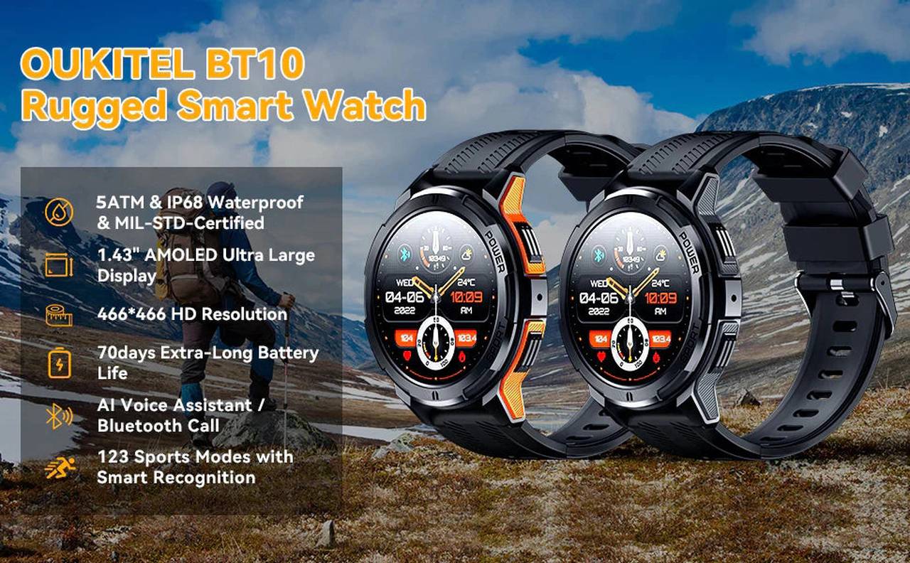 OUKITEL BT10 Rugged Smartwatches – features 1