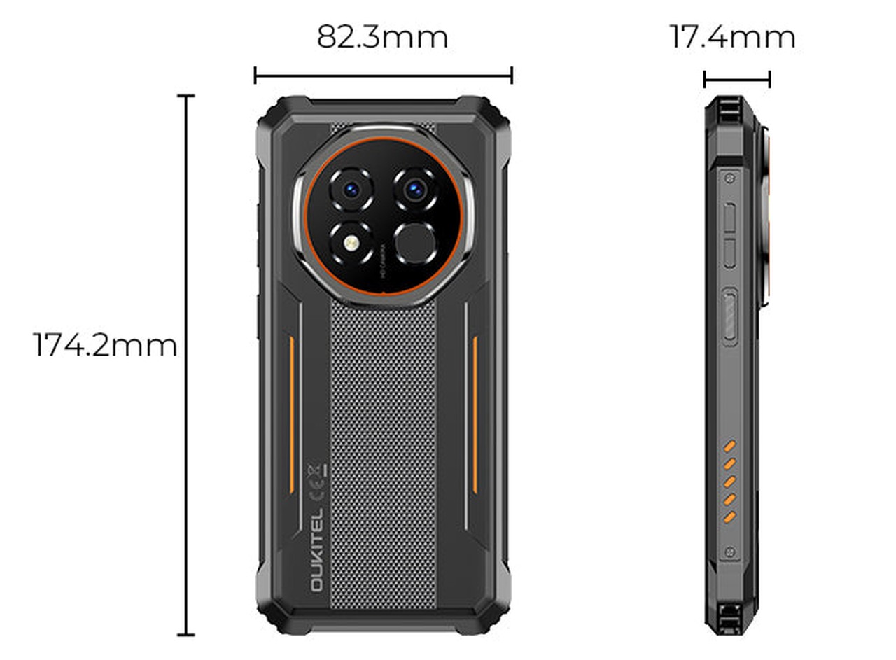 OUKITEL G6-EV Rugged Phones – OUKITEL G6 dimensions: 174.2 by 82.3 by 17.4 millimeters