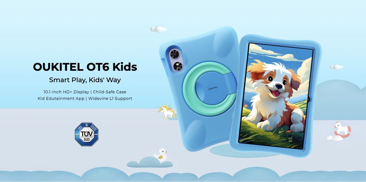 OUKITEL OT6 Kids Smart Tablets – OUKITEL OT6 Kids Smart Play, Kids' Way 10.1-Inch HD+ Display | Child-Safe Case Kid Edutainment App | Widevine L1 Support