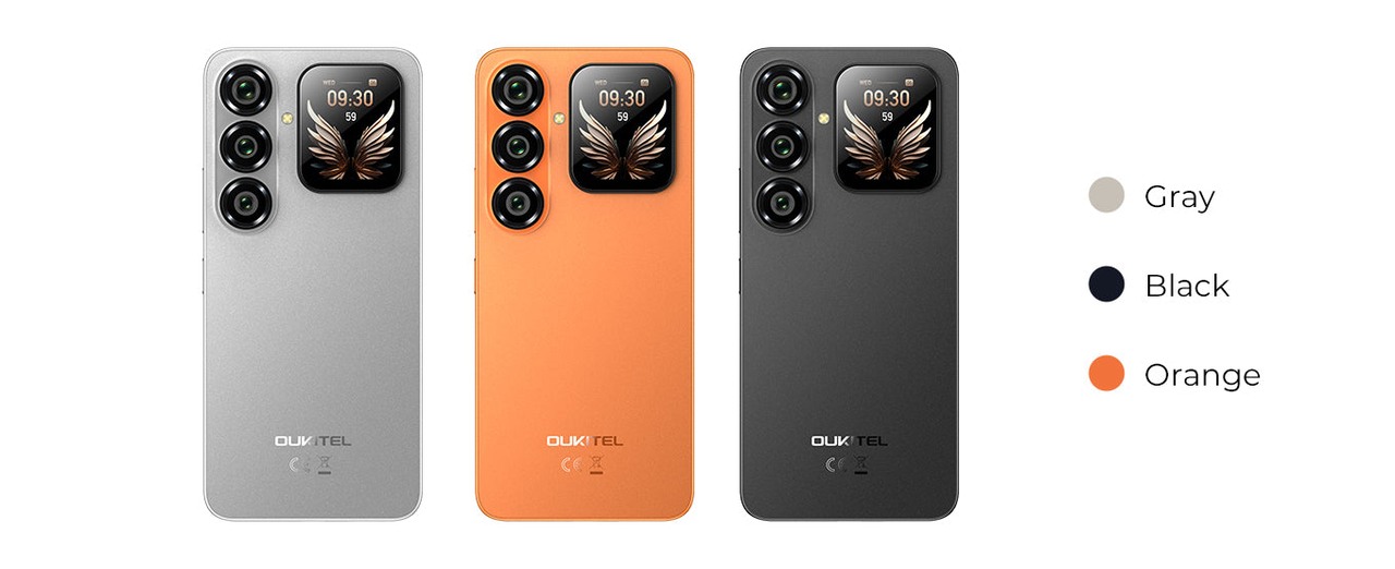 OUKITEL P2 Plus Smartphones – OUKITEL P2 Plus product colors: Gray, Black and Orange