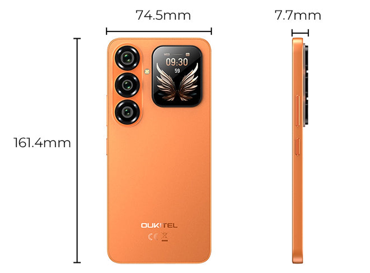 OUKITEL P2 Plus Smartphones – OUKITEL P2 Plus body dimensions: 161.4 by 74.5 by 7.7 millimeters