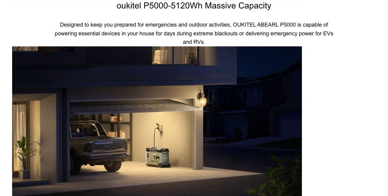 5120Wh Massive Capacity Designed to keep you prepared for emergencies and outdoor activities, ABEARL P5000 is capable of powering essential devices in your house for days during extreme bl