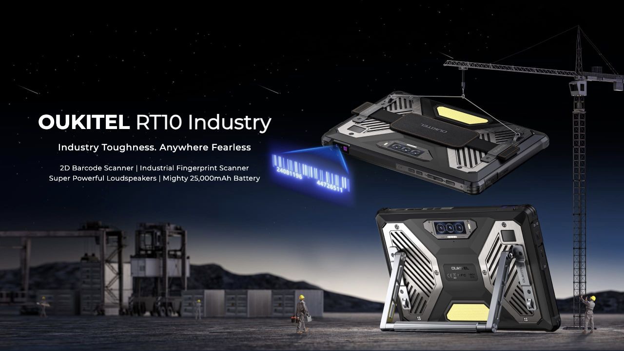 OUKITEL RT10 Industry Rugged Tablets – OUKITEL RT10 Industry Industry Toughness. Anywhere Fearless 2D Barcode Scanner | Industrial Fingerprint Scanner Super Powerful Loudspeakers | Mighty 25,000mAh Battery