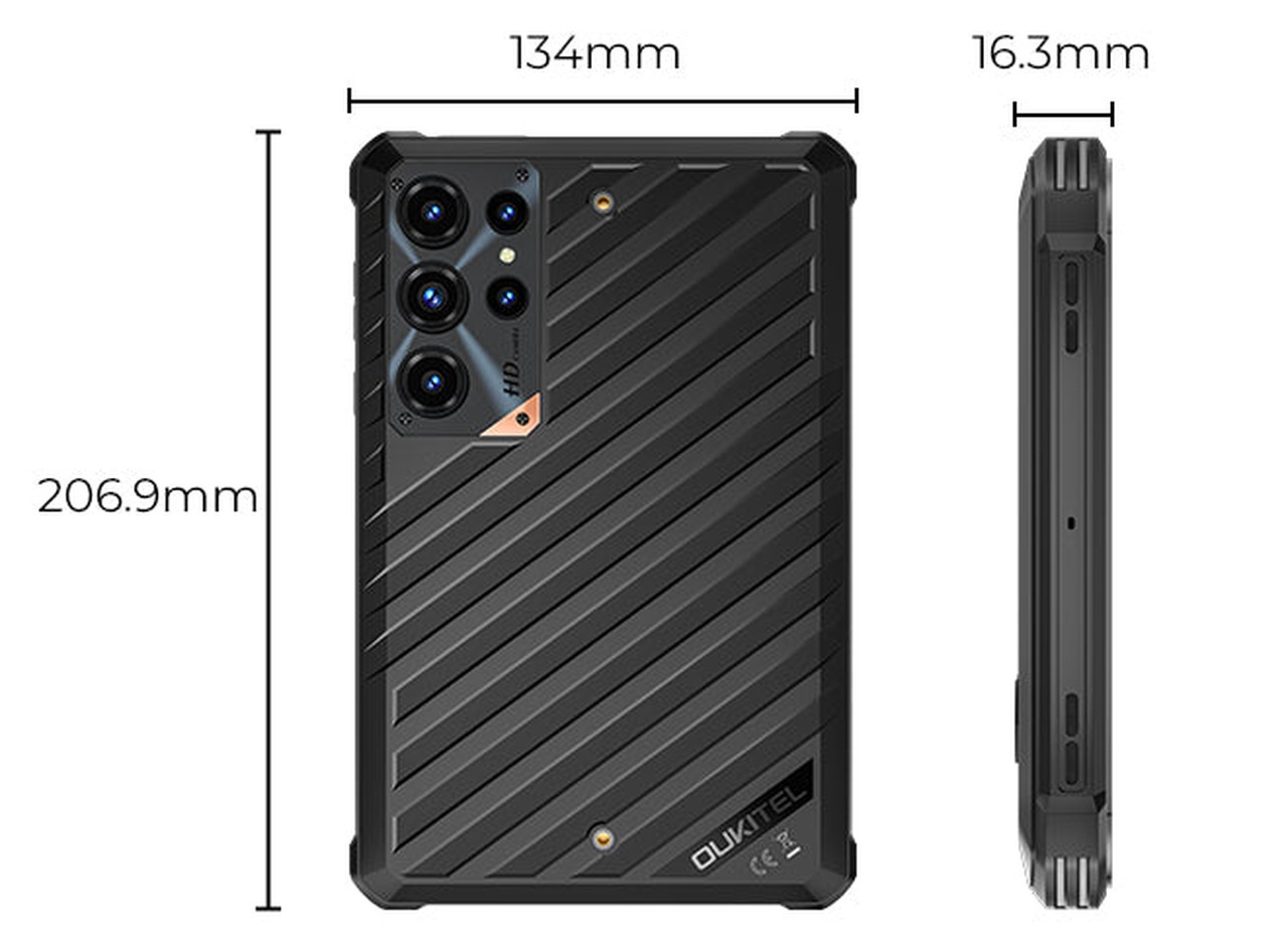 OUKITEL RT11 Rugged Tablets – OUKITEL RT11 body dimensions: 206.9 by 134 by 16.3 millimeters