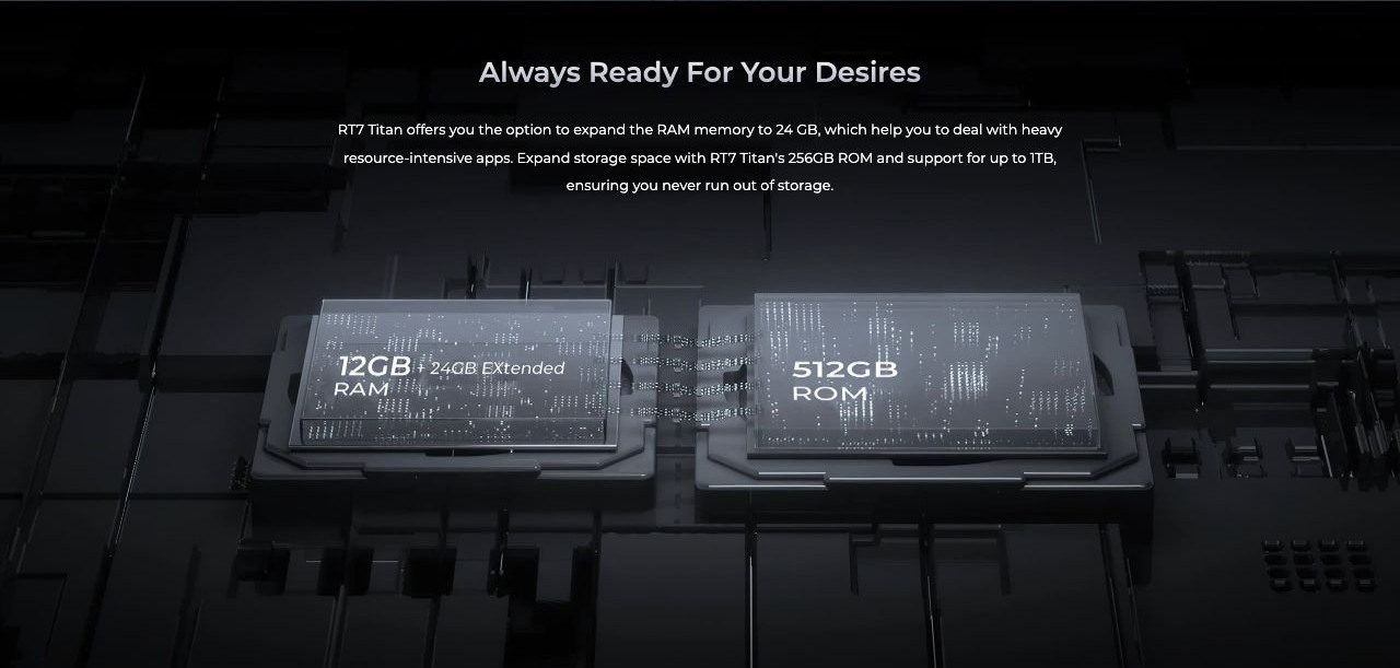 OUKITEL RT7 Rugged Tablets – Always Ready For Your Desires RT7 Titan offers you the option to expand the RAM memory to 24 GB, which help you to deal with heavy resource-intensive apps. Expand storage space with RT7 Titan's 256GB ROM and support for up to 1TB,