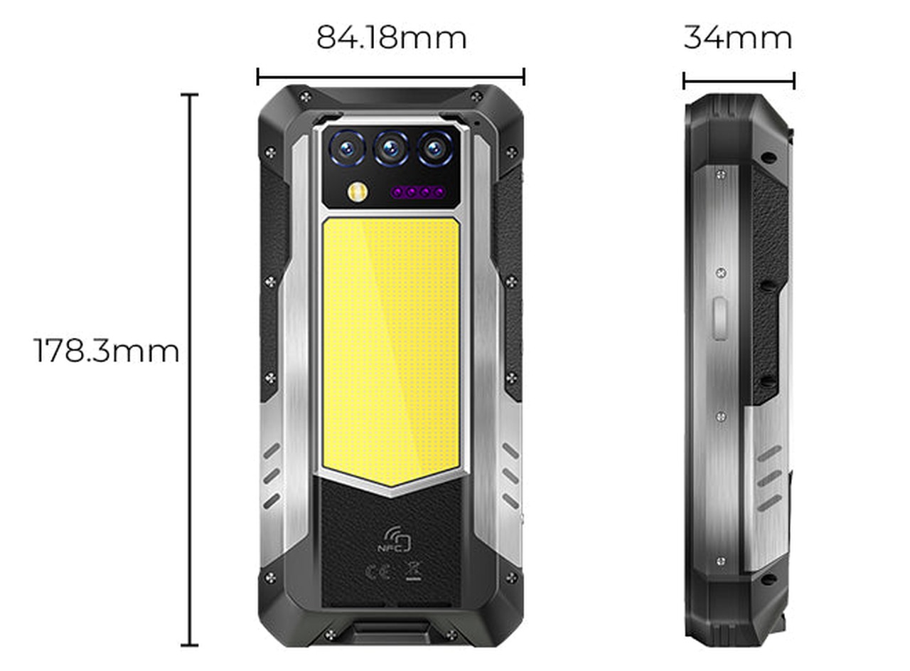 OUKITEL WP100 Plus Rugged Phones – OUKITEL WP100 Plus body dimensions: 178.3 by 84.18 by 34 millimeters