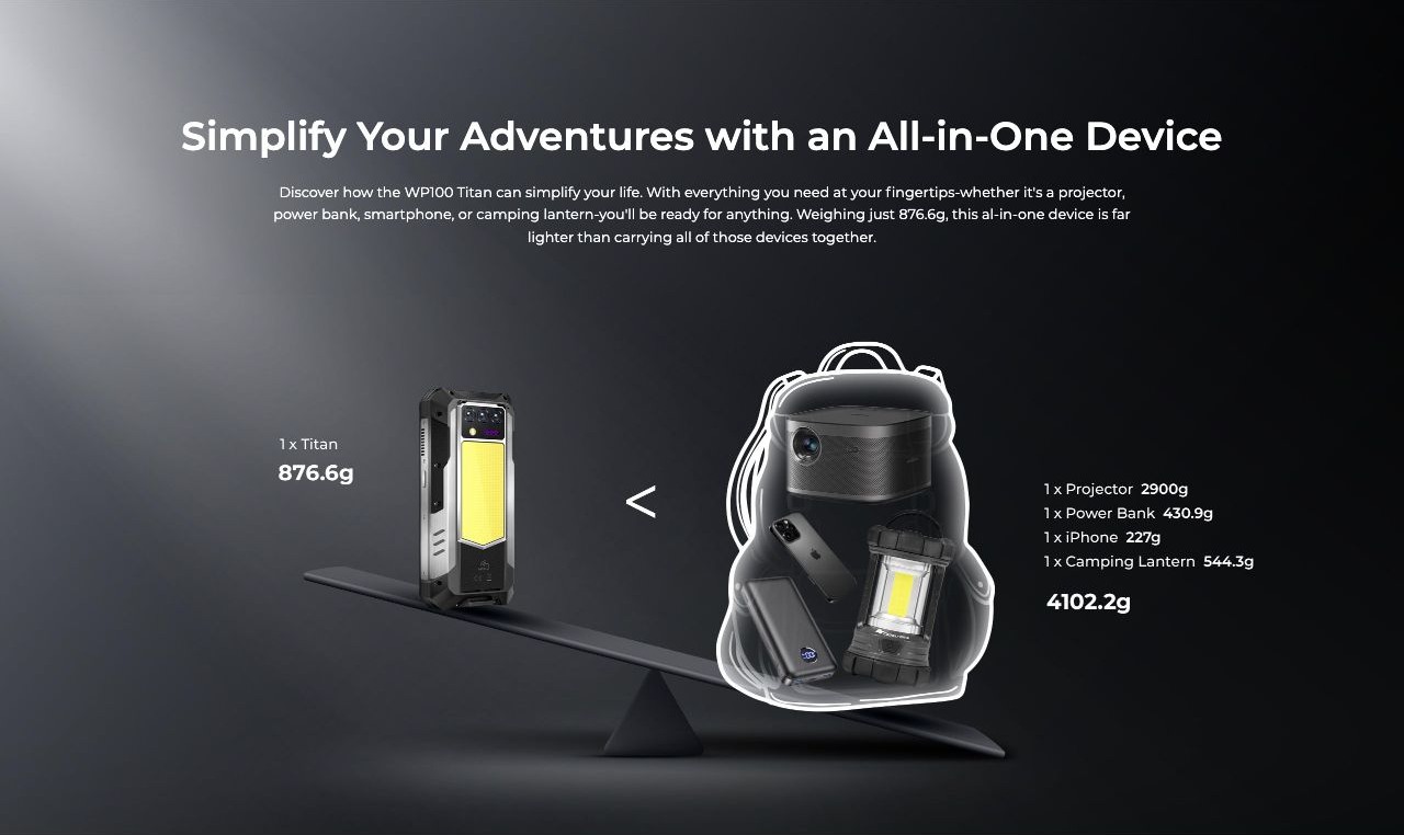 OUKITEL WP100 Titan Rugged Phones – Simplify Your Adventures with an All-in-One Device Discover how the WP100 Titan can simplify your life. With everything you need at your fingertips-whether it's a projector, power bank, smartphone, or camping lantern-you'll