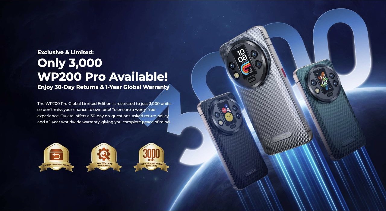 OUKITEL WP200 Pro Rugged Phones – Exclusive & Limited: Only 3,000 WP200 Pro Available! Enjoy 30-Day Returns & 1-Year Global Warranty The WP200 Pro Global Limited Edition is restricted to just 3,000 units-so don't miss your chance to own one! To ensure a worry-