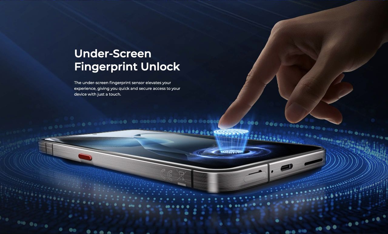 OUKITEL WP200 Pro Rugged Phones – Under-Screen  Fingerprint Unlock  The under-screen fingerprint sensor elevates your experience, giving you quick and secure access to your device with just a touch.
