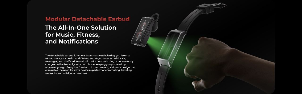 OUKITEL WP300 Rugged Phones – Modular Detachable Earbud  The All-In-One Solution for Music, Fitness, and Notifications  The detachable earbud functions as a smartwatch, letting you listen to music, track your health and fitness, and stay connected with calls, 
