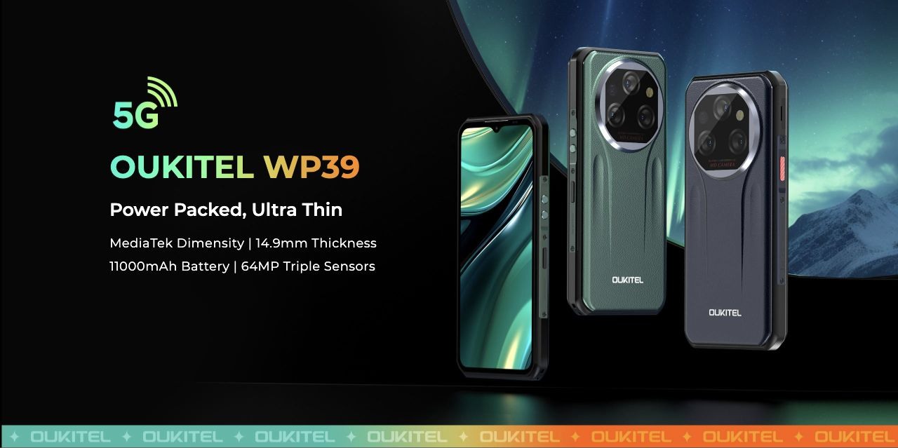 OUKITEL WP39 Rugged Phones – OUKITEL WP39 Power Packed, Ultra Thin MediaTek Dimensity | 14.9mm Thickness 11000mAh Battery | 64MP Triple Sensors