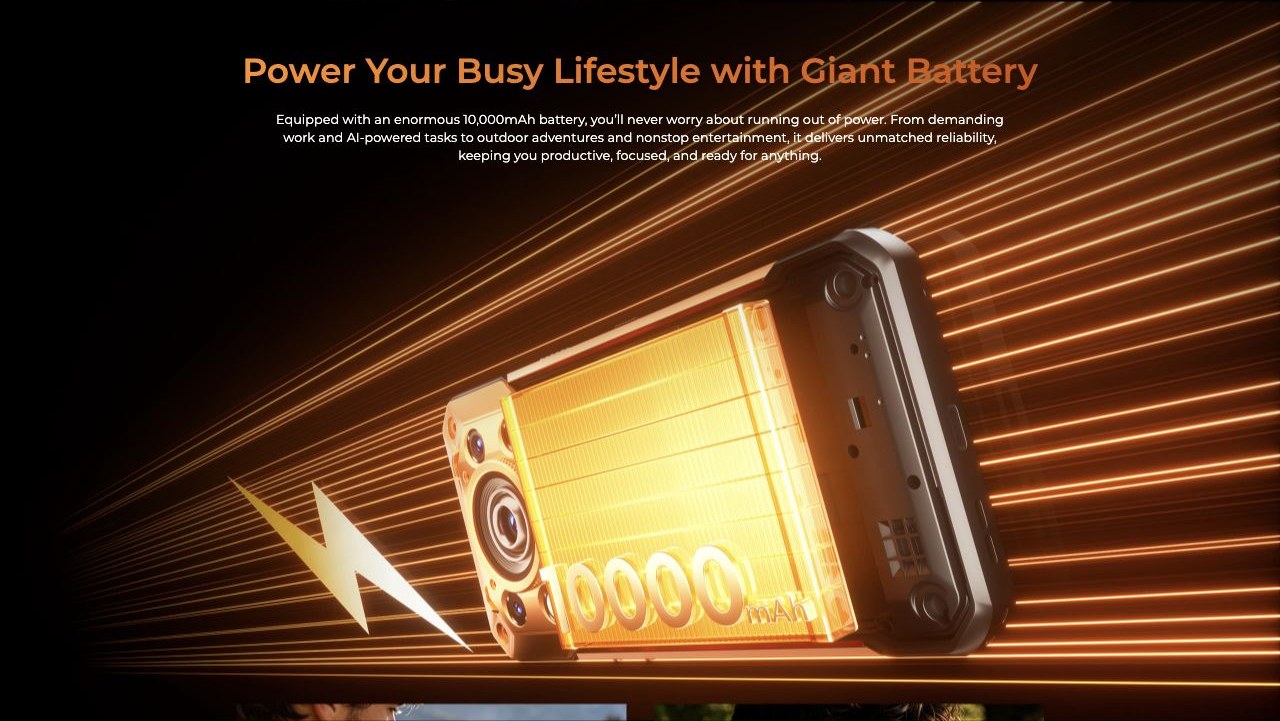 OUKITEL WP500 Rugged Phones – Power Your Busy Lifestyle with Giant Battery Equipped with an enormous 10,000mAh battery, you’ll never worry about running out of power. From demanding work and AI-powered tasks to outdoor adventures and nonstop entertainment, it