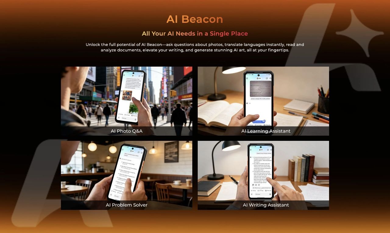 OUKITEL WP500 Ultra rugged phones – AI Beacon tools