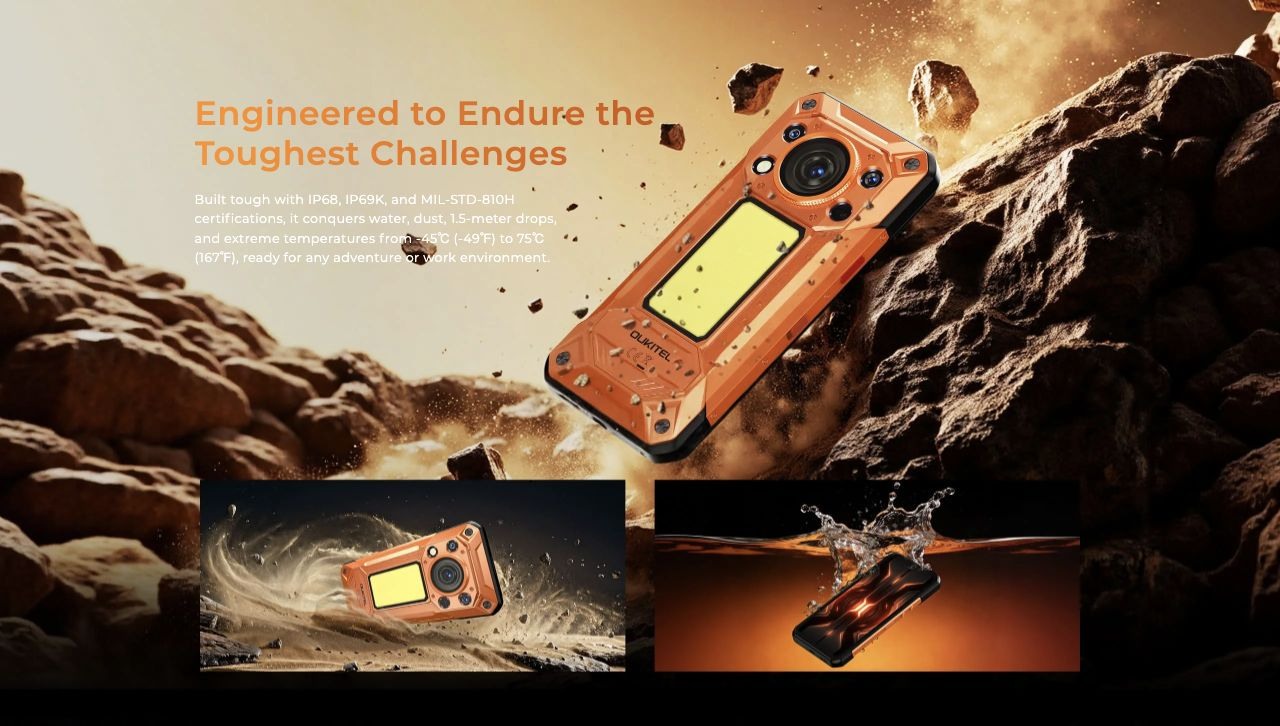 OUKITEL WP500 Ultra rugged phones – IP68 IP69K and MIL-STD-810H protection