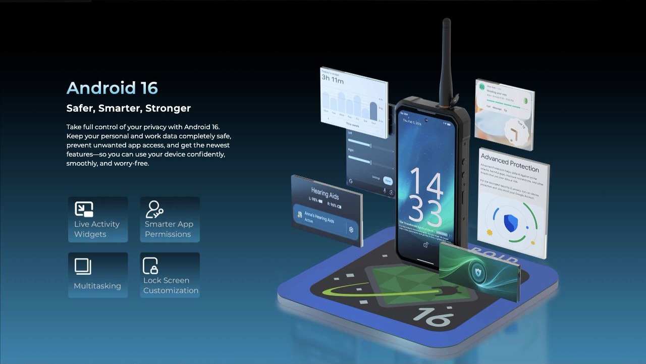 Android 16 Safer, Smarter, Stronger Take full control of your privacy with Android 16. Keep your personal and work data completely safe, prevent unwanted app access, and get the newest features—so you can use your device confidently, smoo