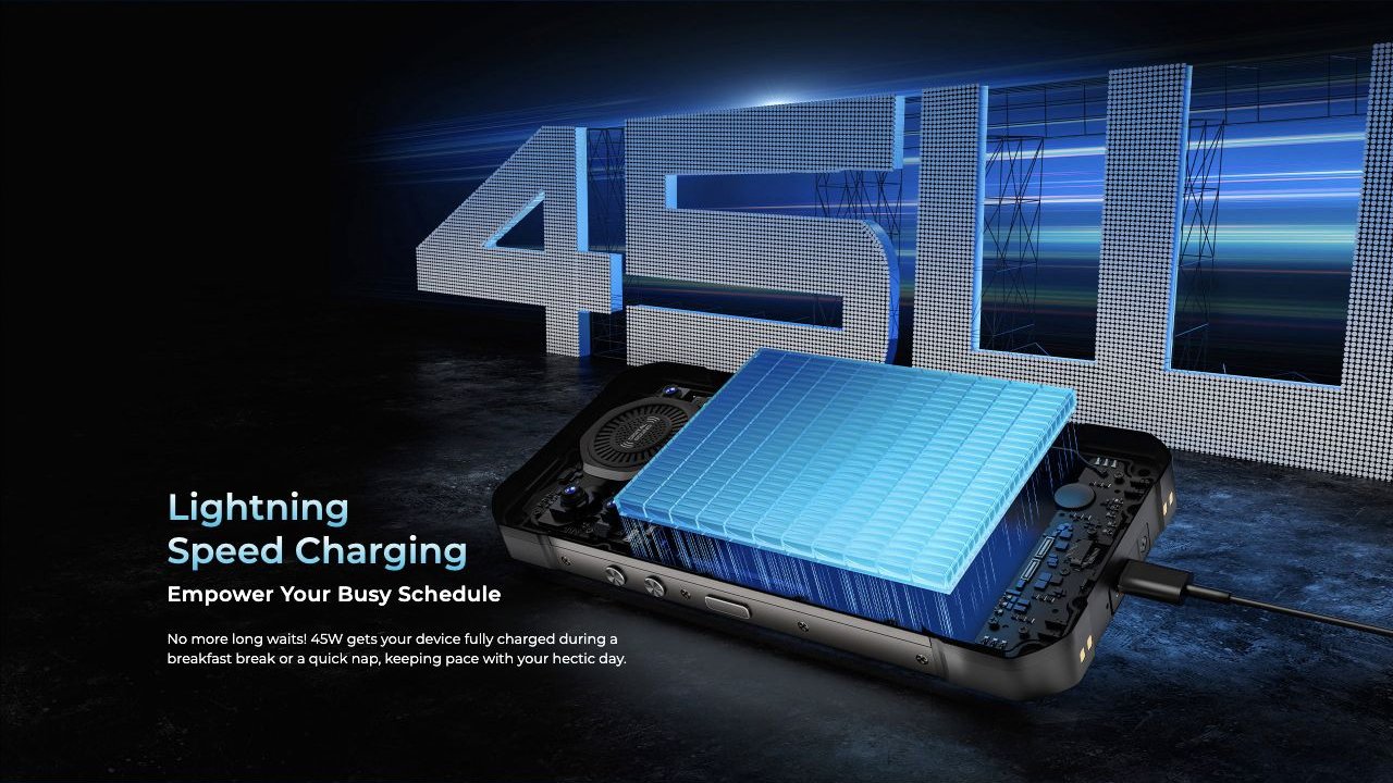 Lightning Speed Charging Empower Your Busy Schedule No more long waits! 45W gets your device fully charged during a breakfast break or a quick nap, keeping pace with your hectic day.