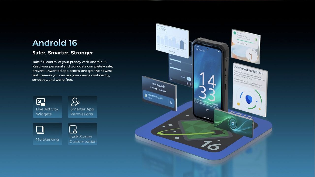 Android 16 Safer, Smarter, Stronger Take full control of your privacy with Android 16. Keep your personal and work data completely safe, prevent unwanted app access, and get the newest features—so you can use your device confidently, smoo