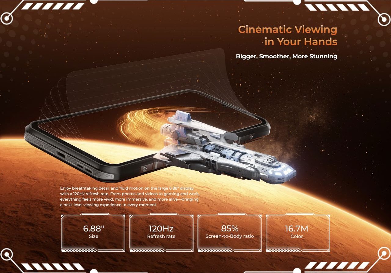 Cinematic Viewing in Your Hands Bigger, Smoother, More Stunning Enjoy breathtaking detail and fluid motion on the large 6.88" display with a 120Hz refresh rate. From photos and videos to gaming and work, everything feels more vivid, more