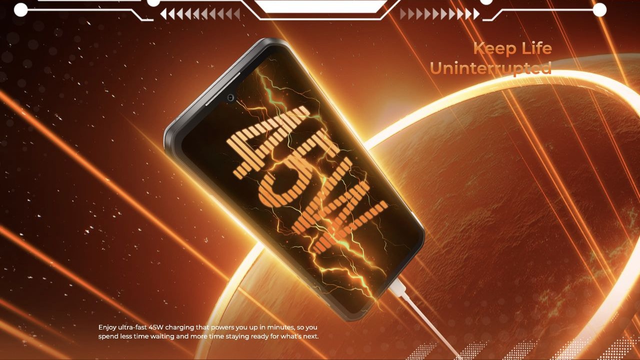 OUKITEL WP68 Air Rugged Phones – Keep Life Uninterrupted Enjoy ultra-fast 45W charging that powers you up in minutes, so you spend less time waiting and more time staying ready for what’s next.