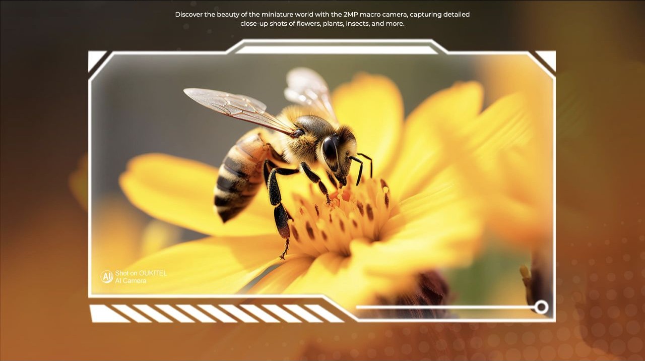 OUKITEL WP68 Air Rugged Phones – Discover the beauty of the miniature world with the 2MP macro camera, capturing detailed close-up shots of flowers, plants, insects, and more.