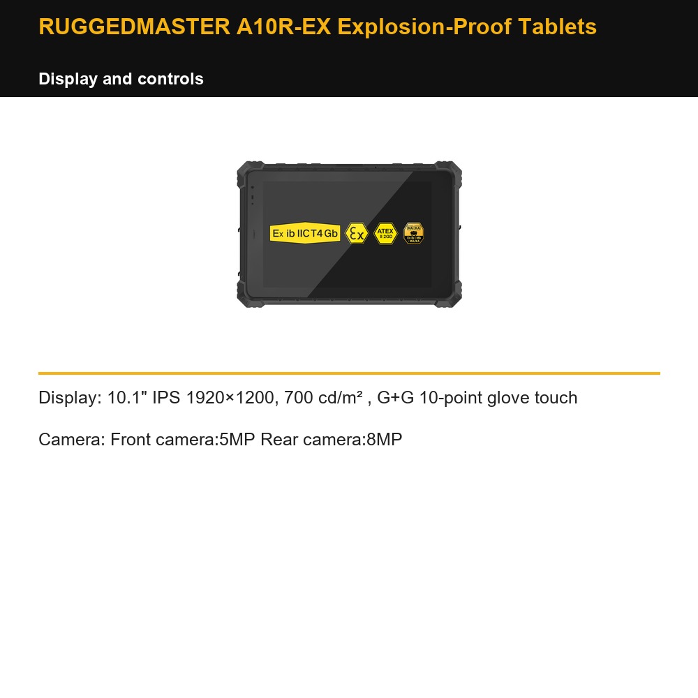 RUGGEDMASTER A10R-EX Explosion-Proof Tablets display and controls